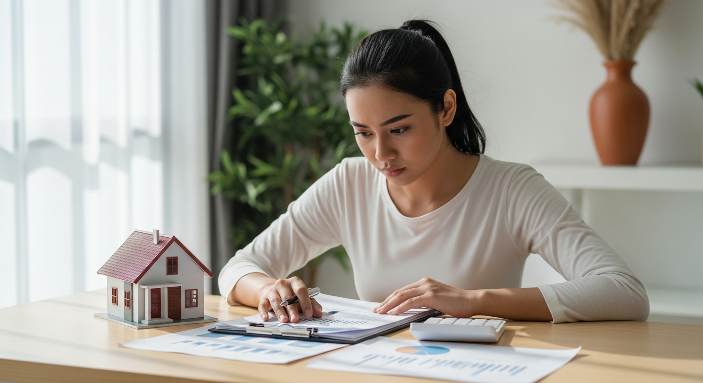 Freelancer sedang mengecek dokumen KPR