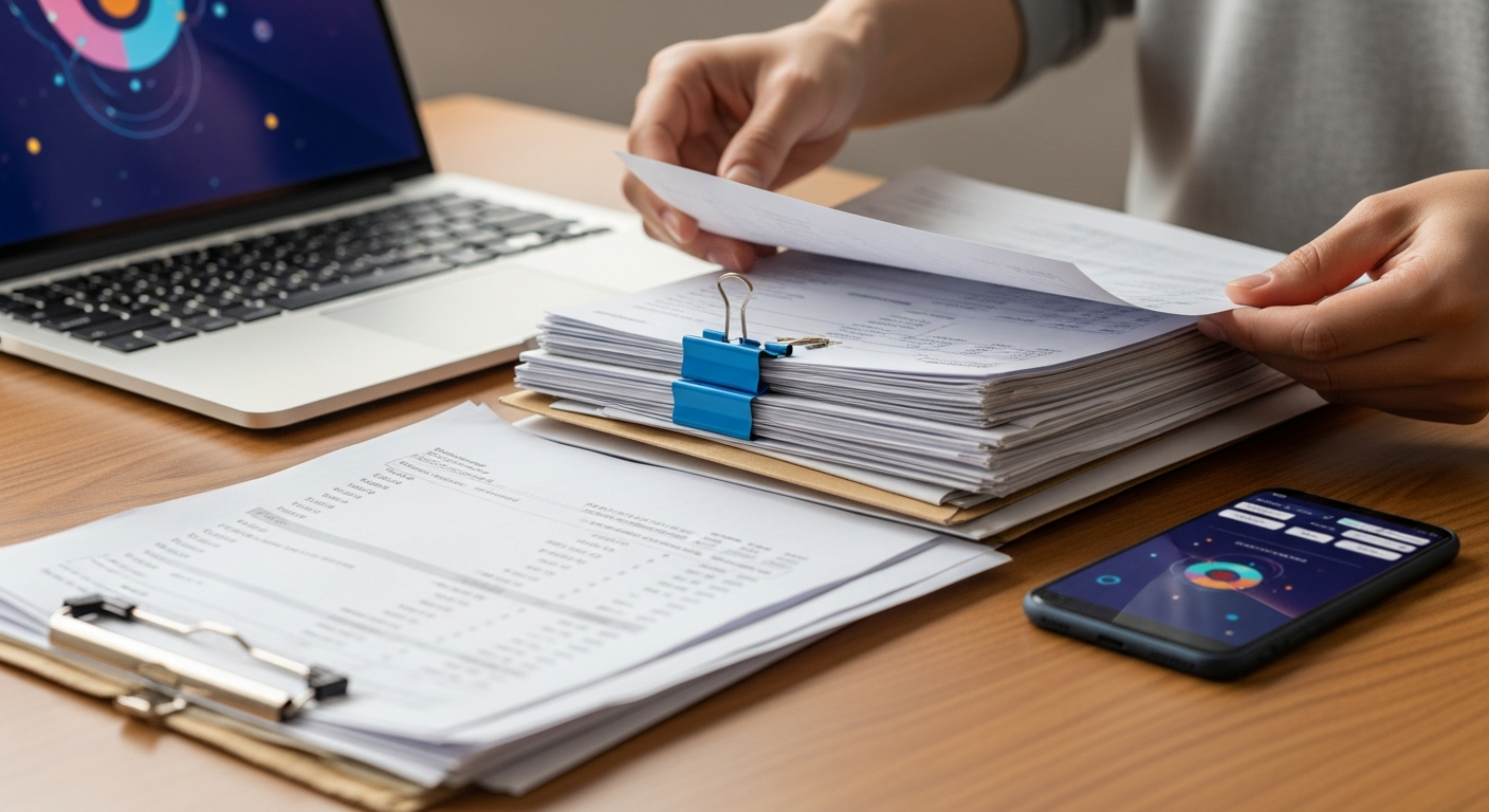 Freelancer sedang merapikan keuangannya