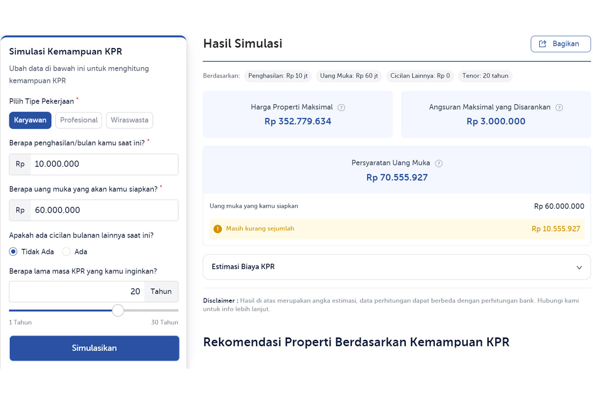 simulasi kemampuan kpr