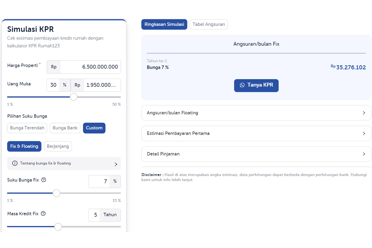 simulasi kpr konvensional