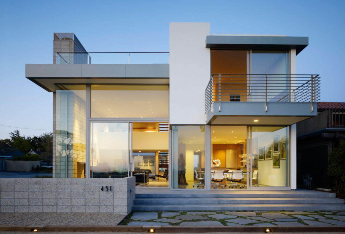 rumah minimalis fasad kaca