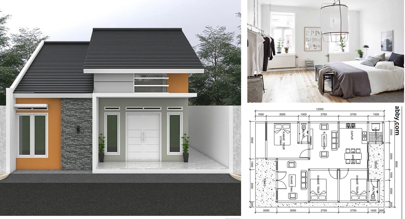Desain Rumah Ukuran 8x12 3 Kamar