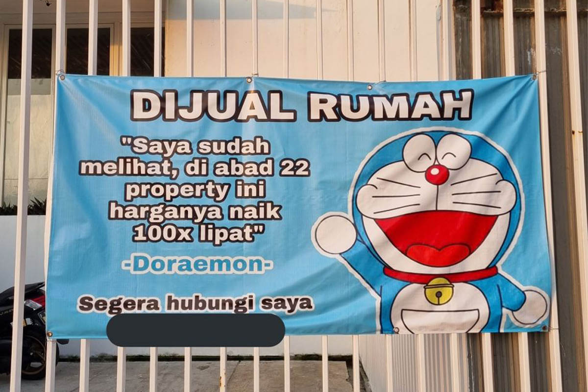 contoh banner rumah dijual unik