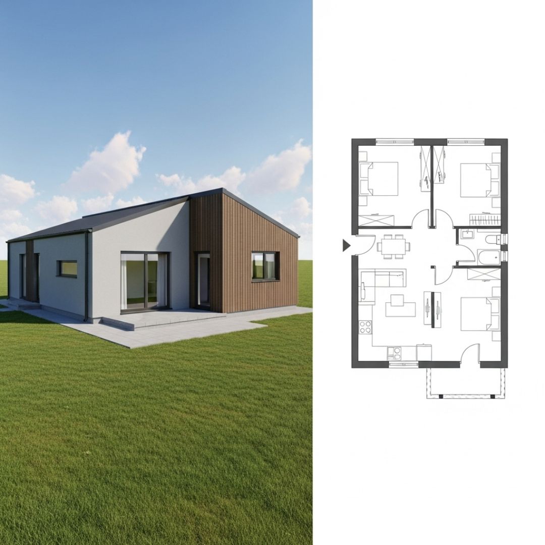 Desain Rumah 6x10 3 Kamar yang Dibuat Compact