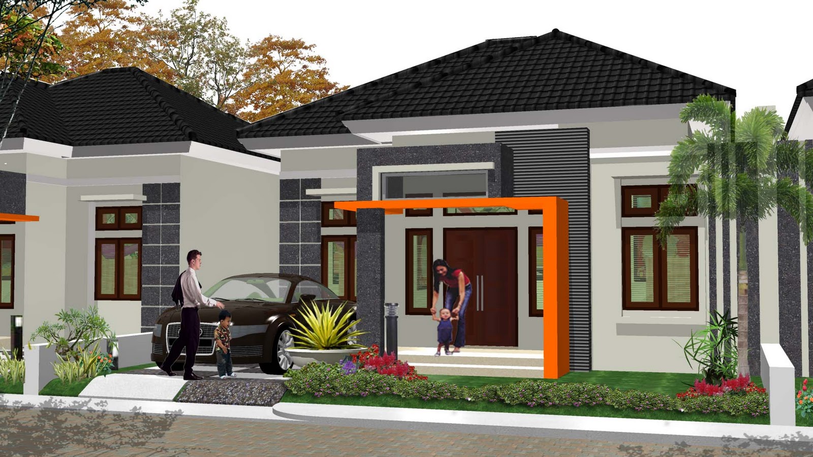 Desain Rumah 5x12 dengan Halaman Depan