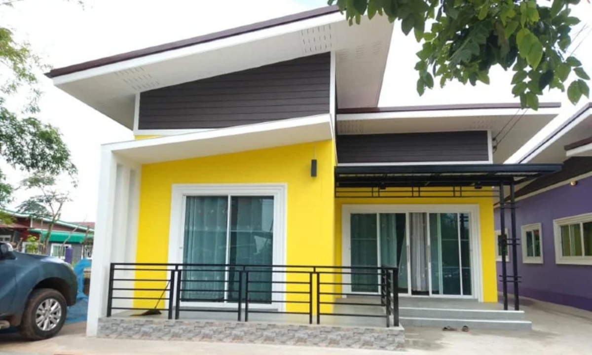 Warna Cat Rumah Abu-Abu Kombinasi Kuning