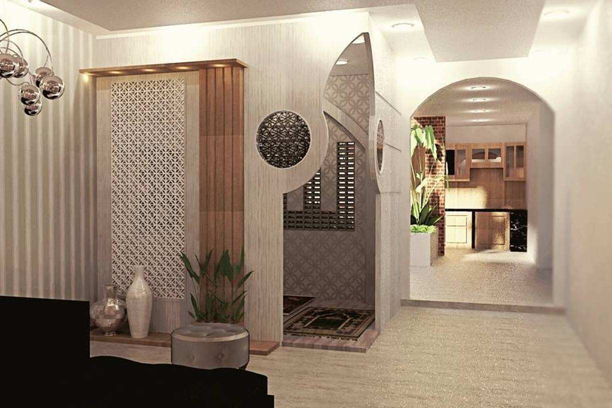 Desain Ruang Tamu Islami dengan Mushola