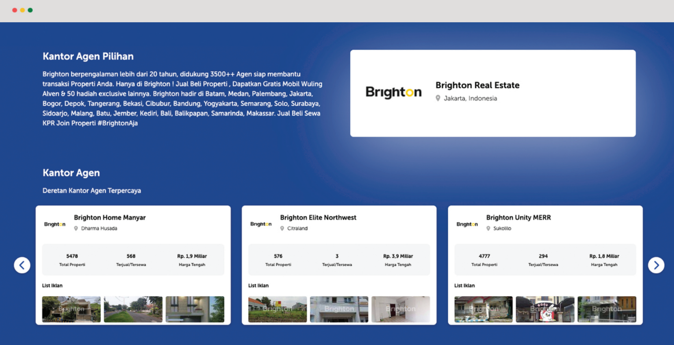 fitur kantor agen pilihan