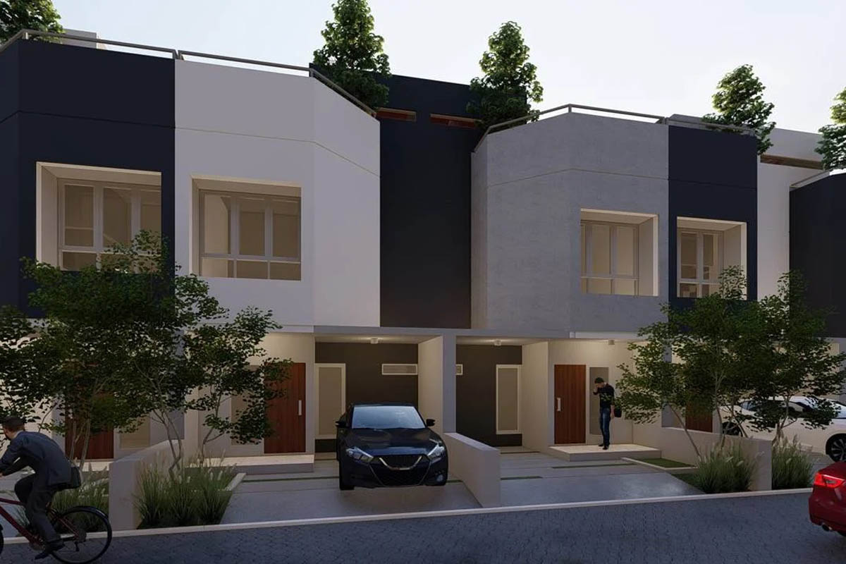 rumah 2 lantai mungil cantik
