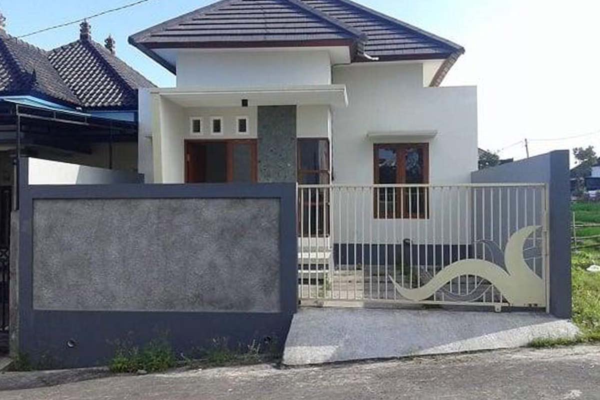 kombinasi warna cat pagar tembok abu abu dan cokelat