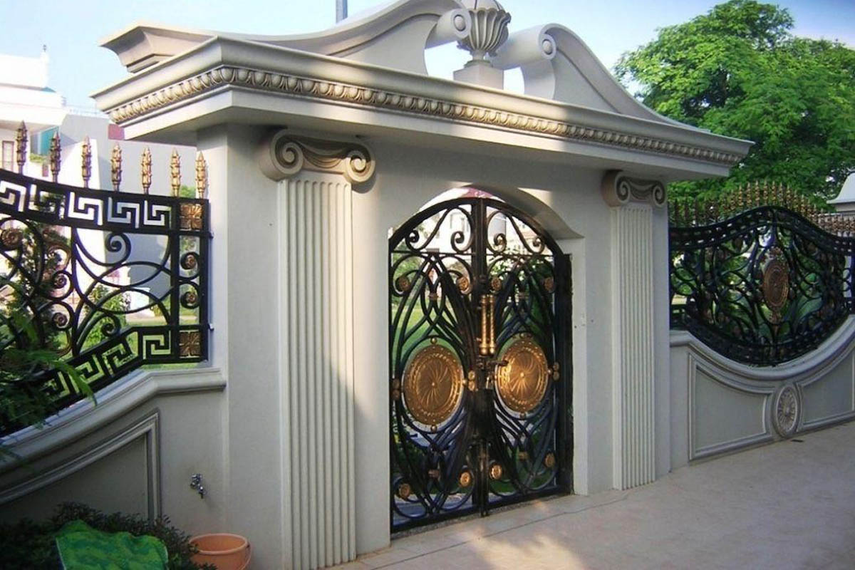 kombinasi warna cat pagar hitam dan tembok putih