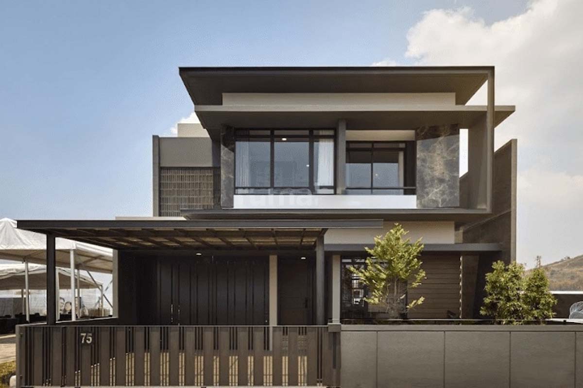 kombinasi warna cat pagar tembok bronze dan abu-abu