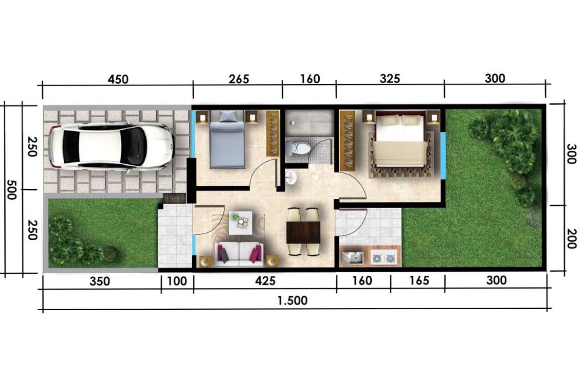 denah rumah lebar 5 meter 1 lantai denah rumah lebar 5 meter 1 lantai