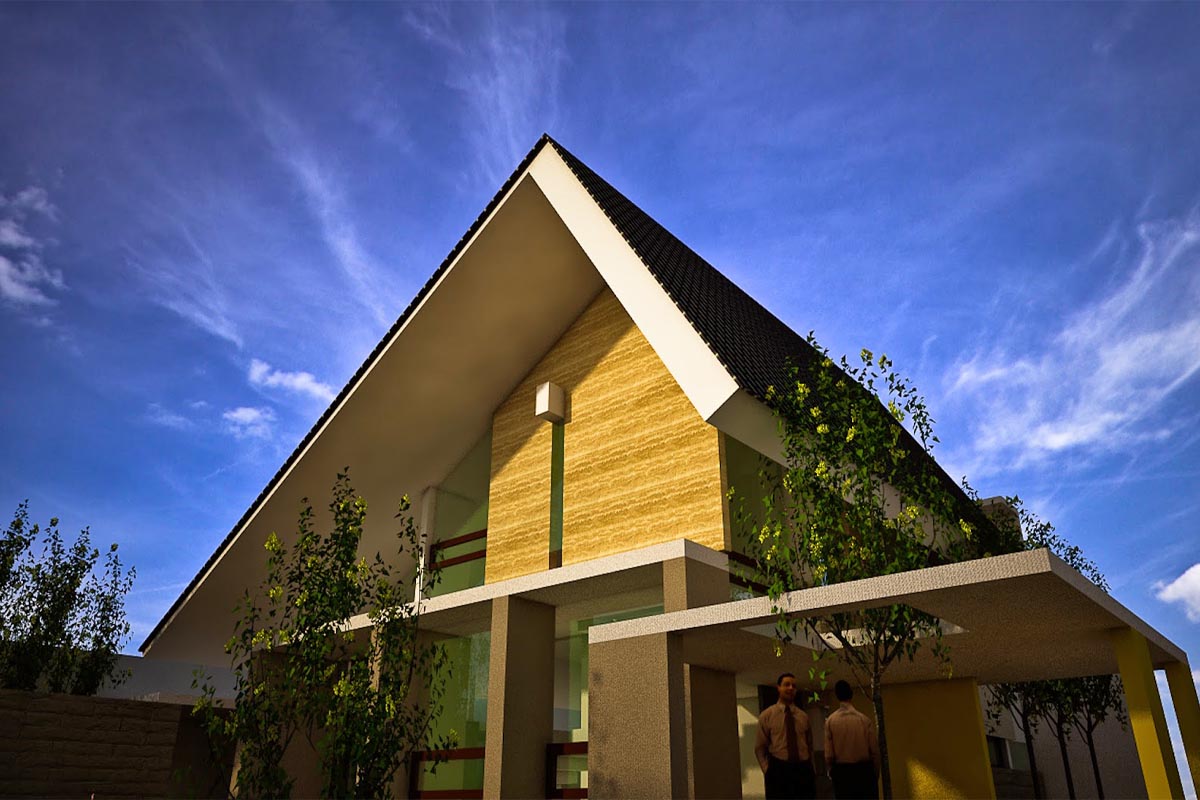 atap pelana asimetris