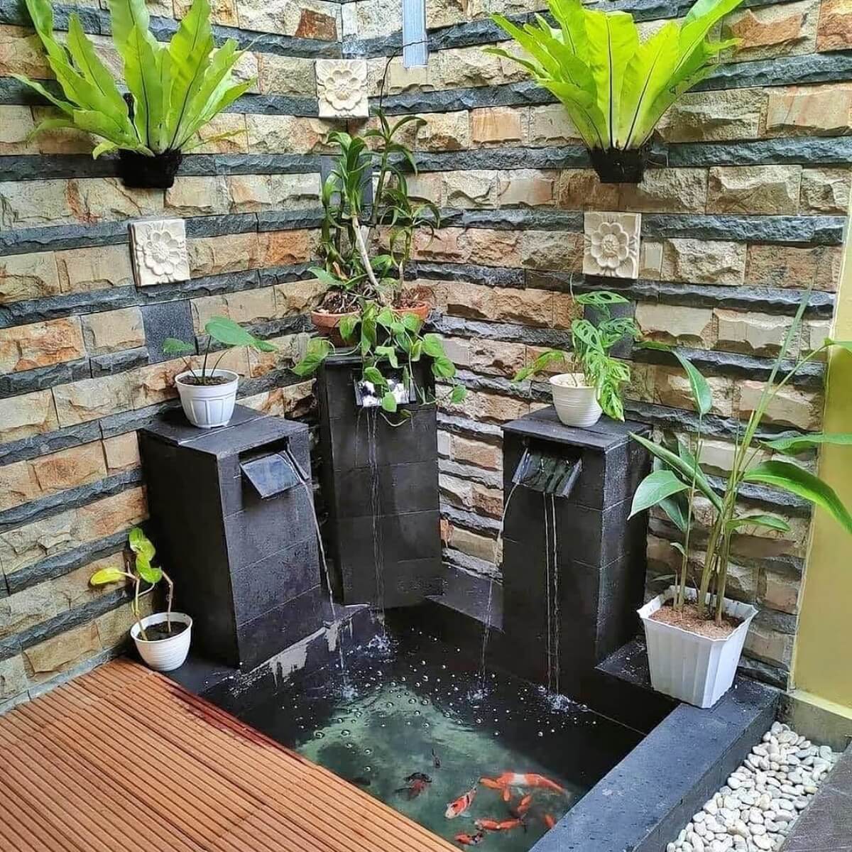contoh kolam ikan sederhana di sudut rumah