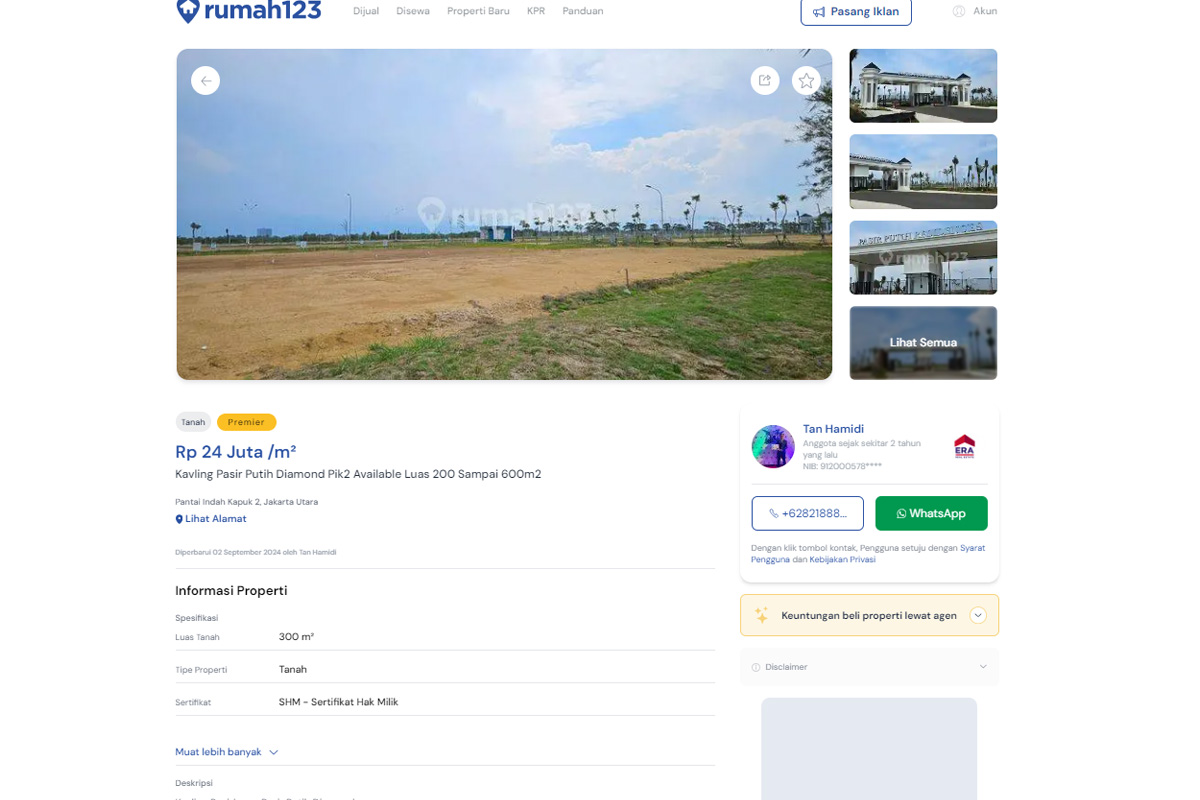 contoh iklan jual tanah online di marketplace