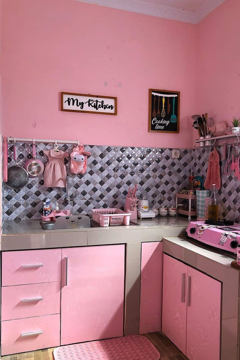 desain dapur kecil bentuk l