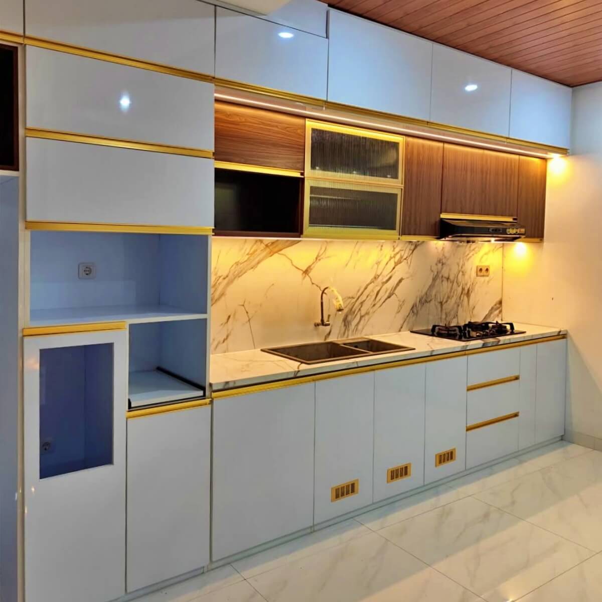 kitchen set aluminium minimalis mewah