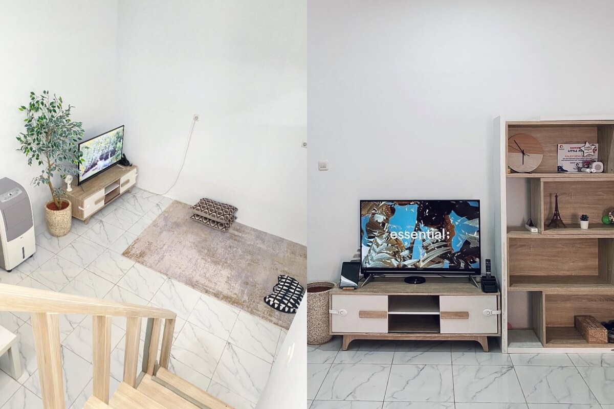 ruang tv lesehan sederhana tapi indah