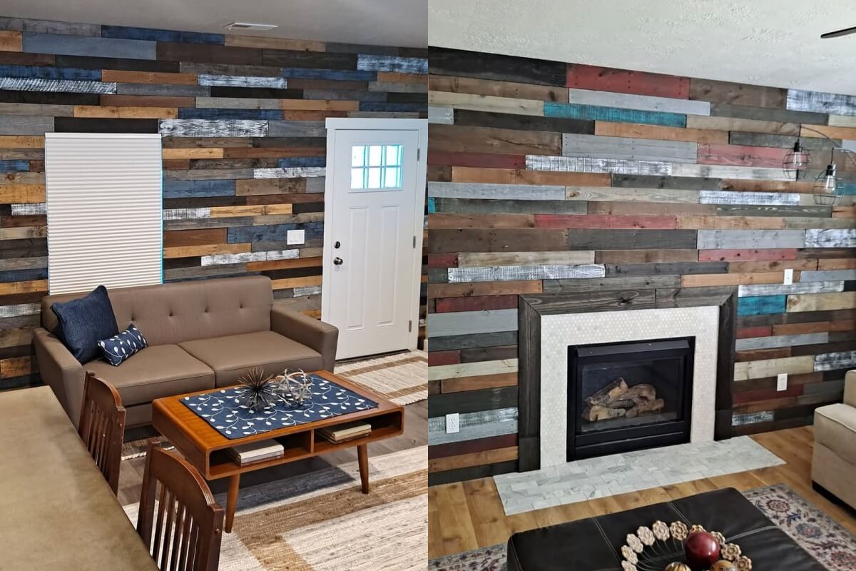 desain dinding kayu palet ruang tamu