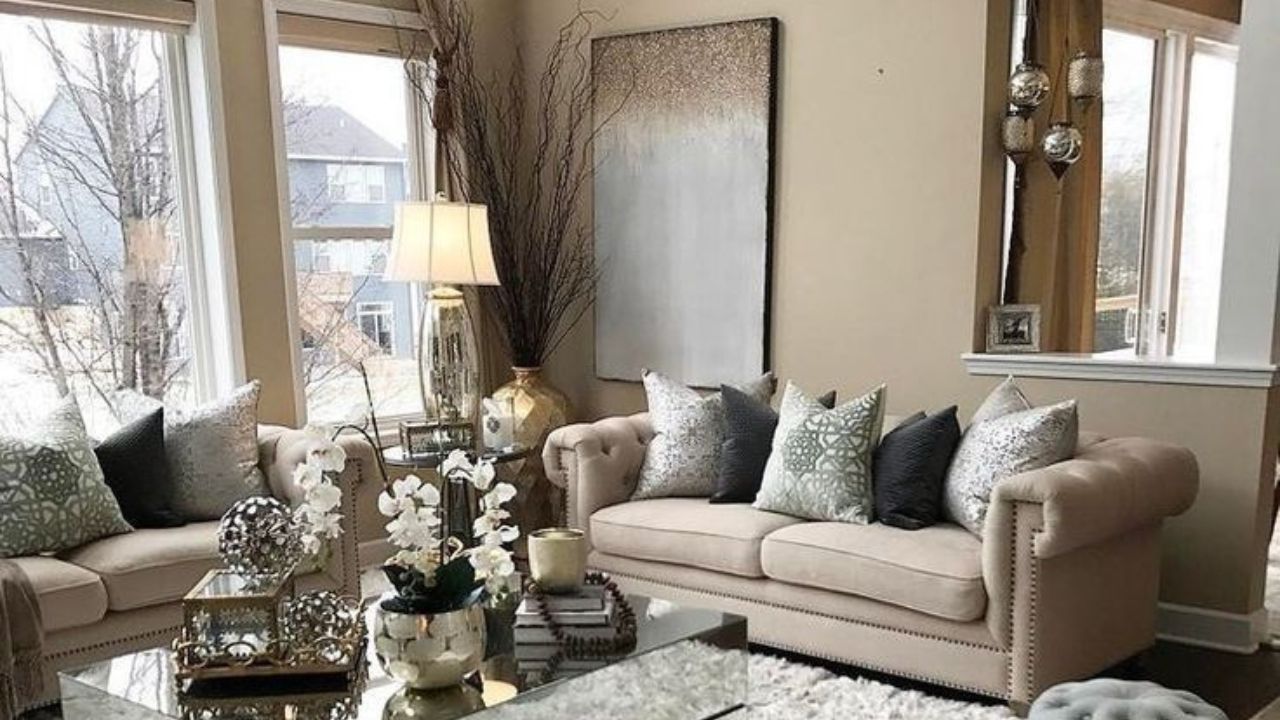 warna cat rumah taupe sederhana tapi mewah ruang tamu