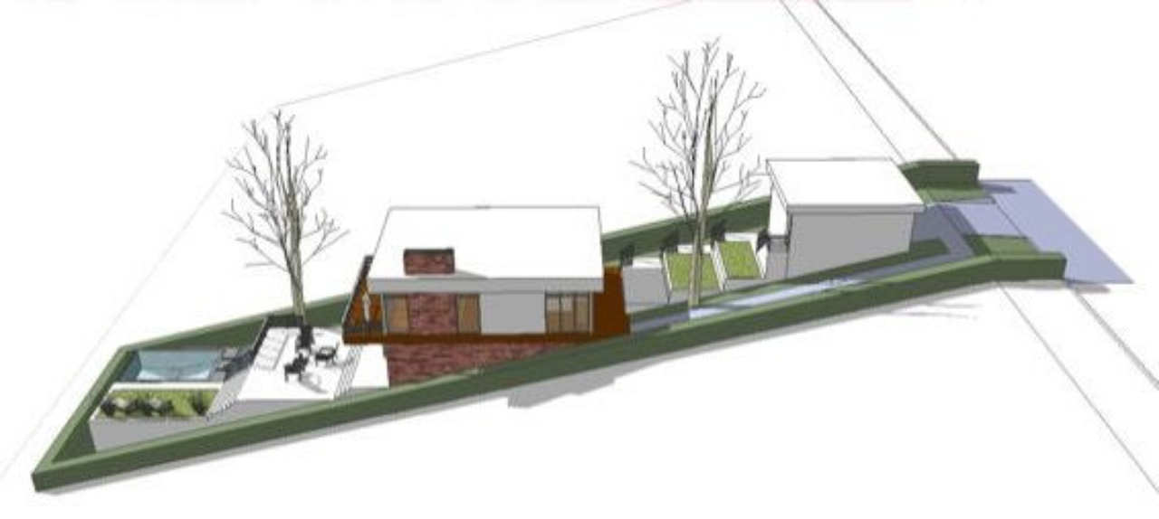 desaini rumah di tanah menurun ruang vertikal