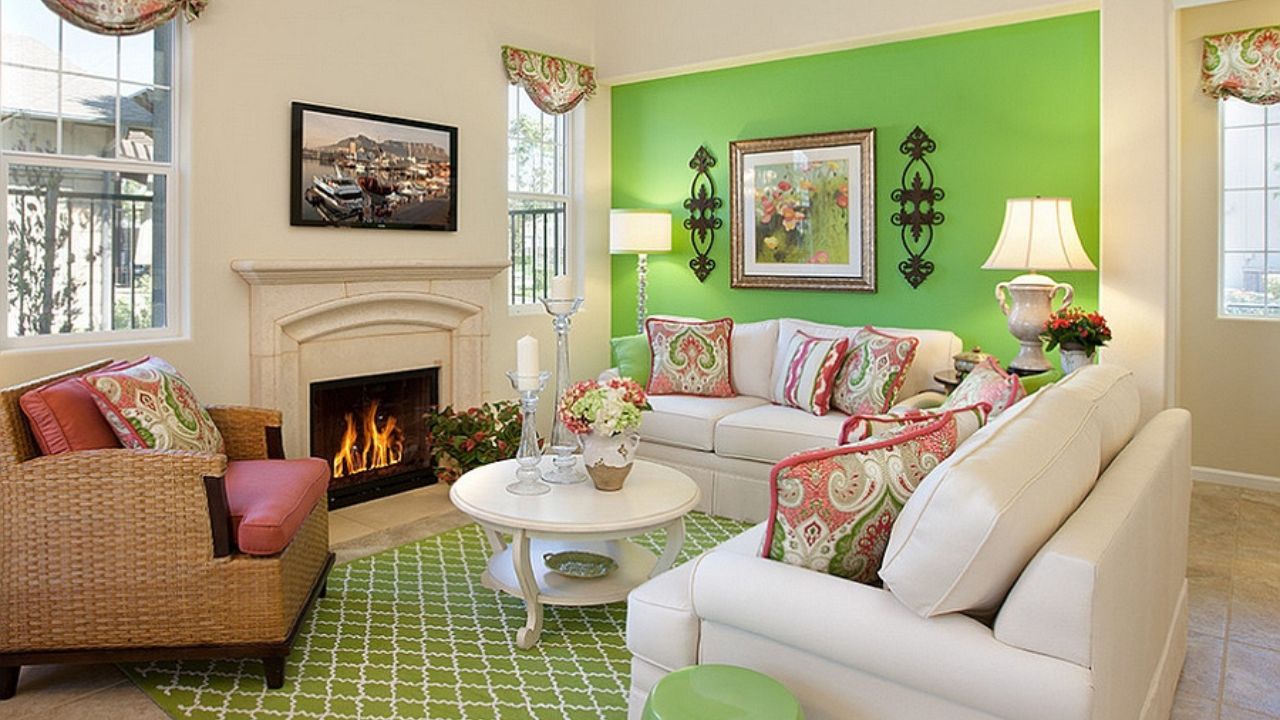 kombinasi warna cat rumah cream dan hijau