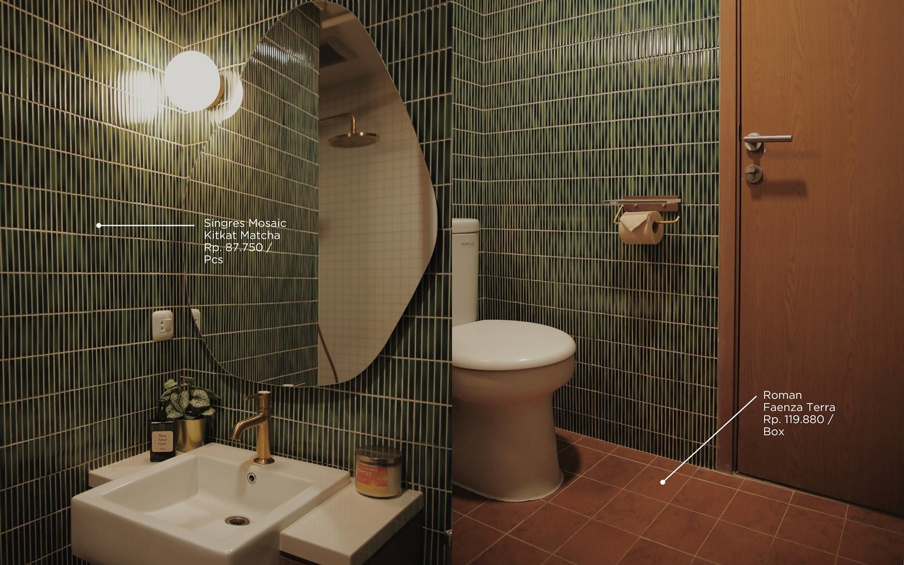 warna keramik kamar mandi hijau kitkat matcha