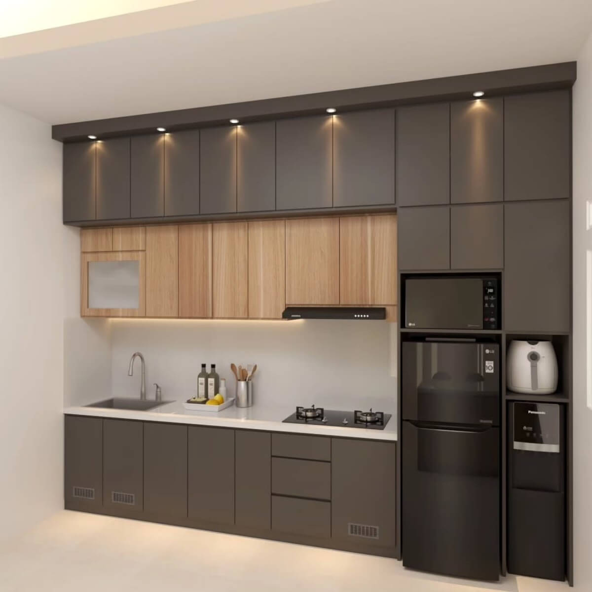 kitchen set kulkas minimalis modern