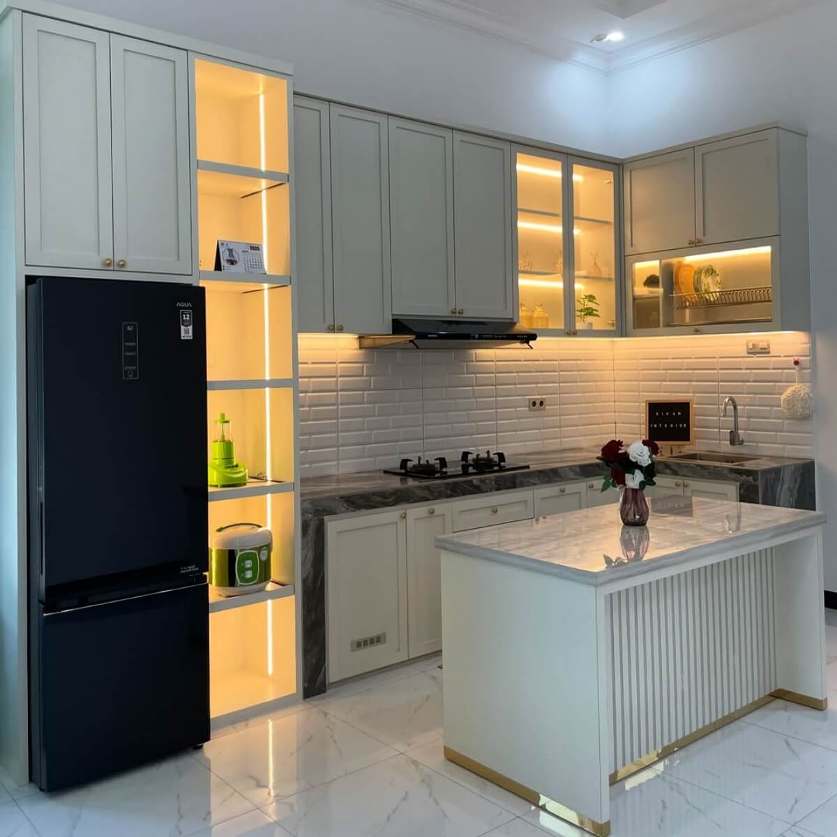 kitchen set kulkas dengan island kitchen set kulkas dengan island