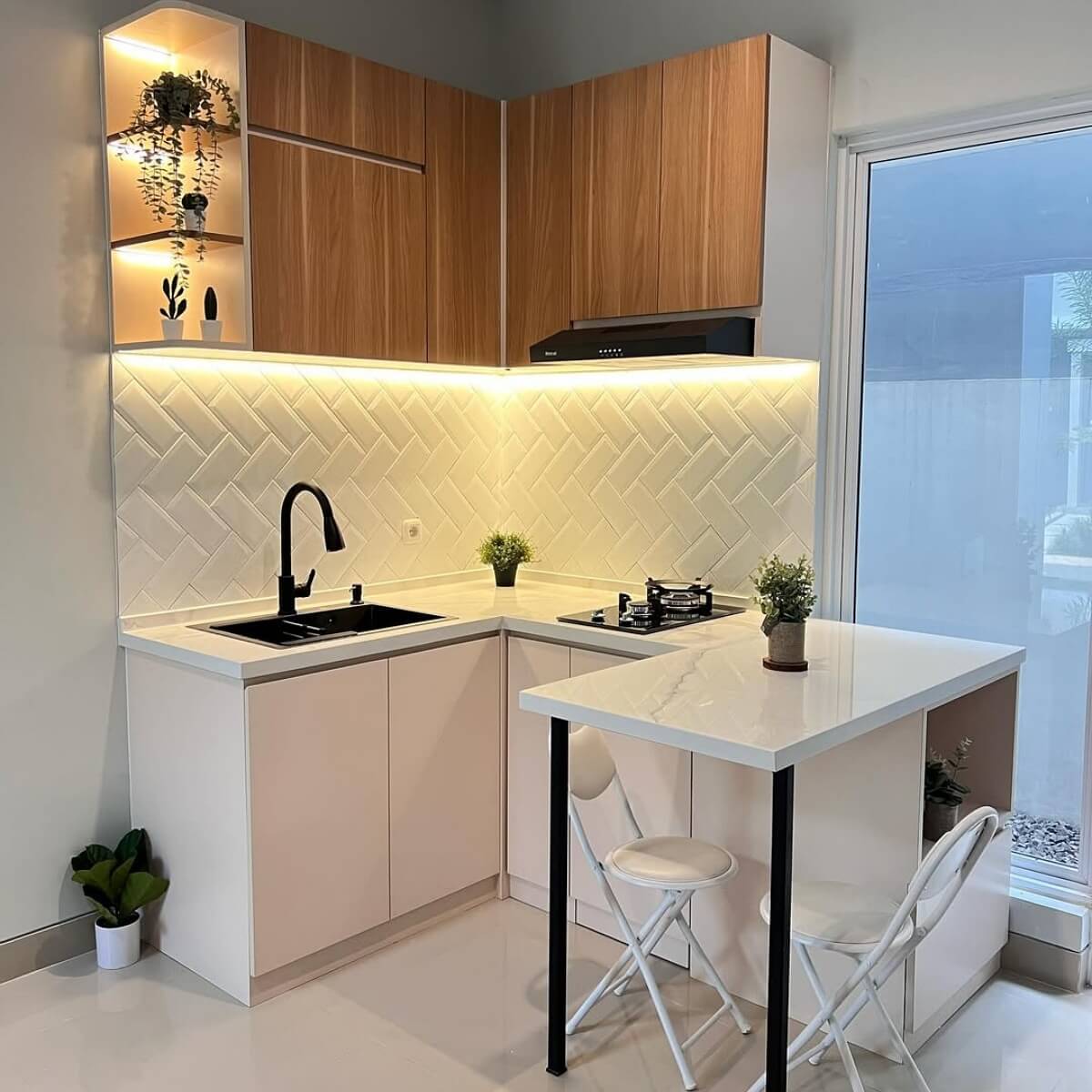 kitchen set hpl minimalis dapur kecil mini bar