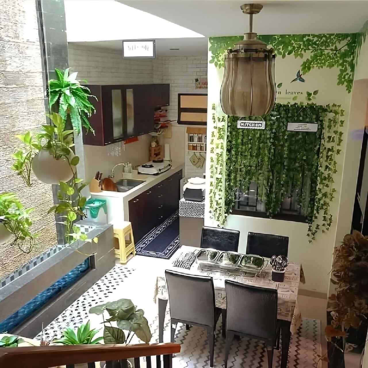 Desain Dapur Kecil Dekat Taman