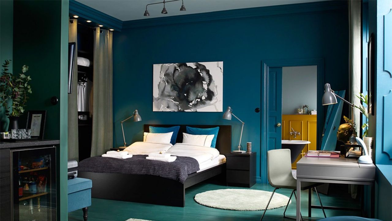 Kombinasi Warna Cat Kamar Hijau dan Biru