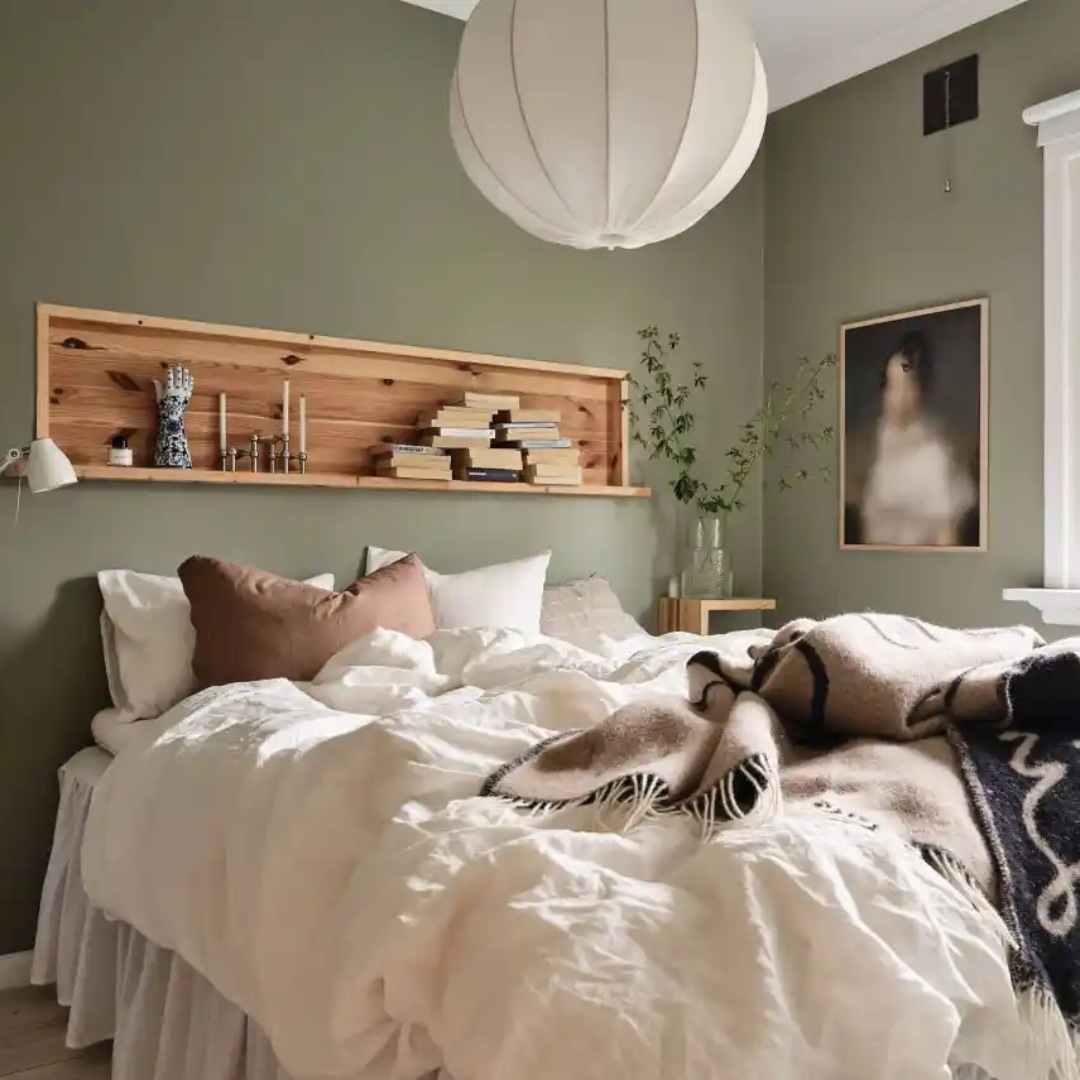 kamar warna hijau sage hangat