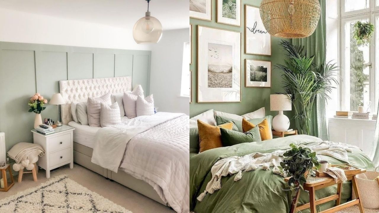 desain kamar warna hijau sage