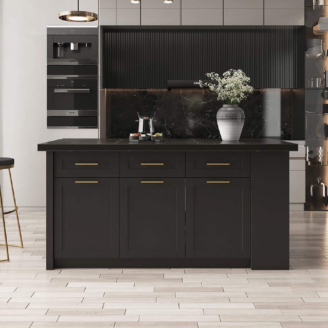 warna kitchen set yang bagus hitam