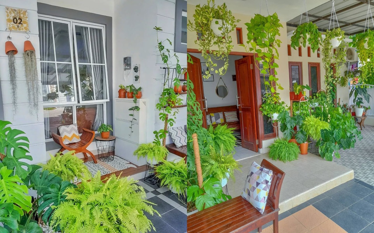 cara menata tanaman hias di teras rumah