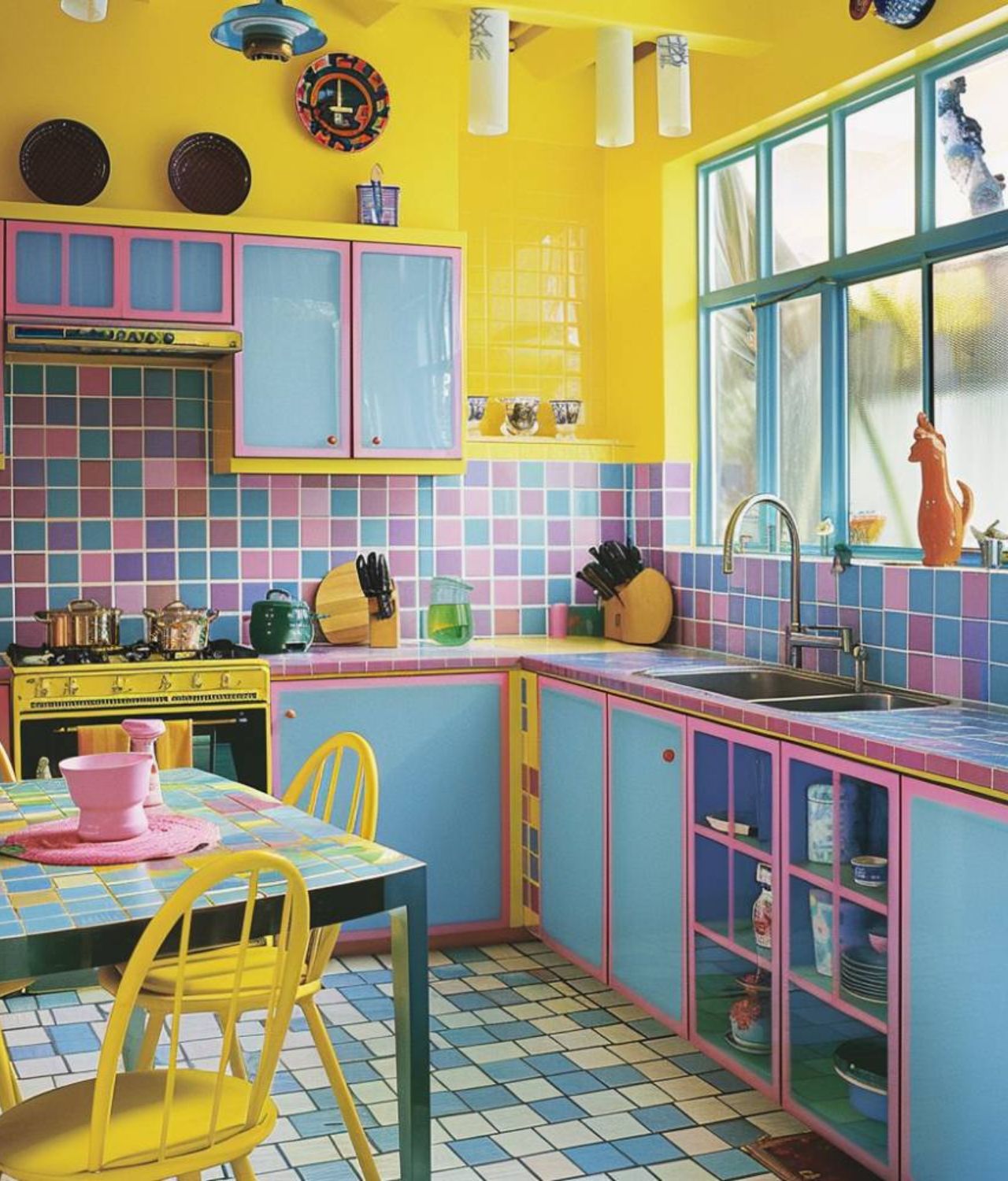 Cat Dapur Warna Kuning Nuansa Playful