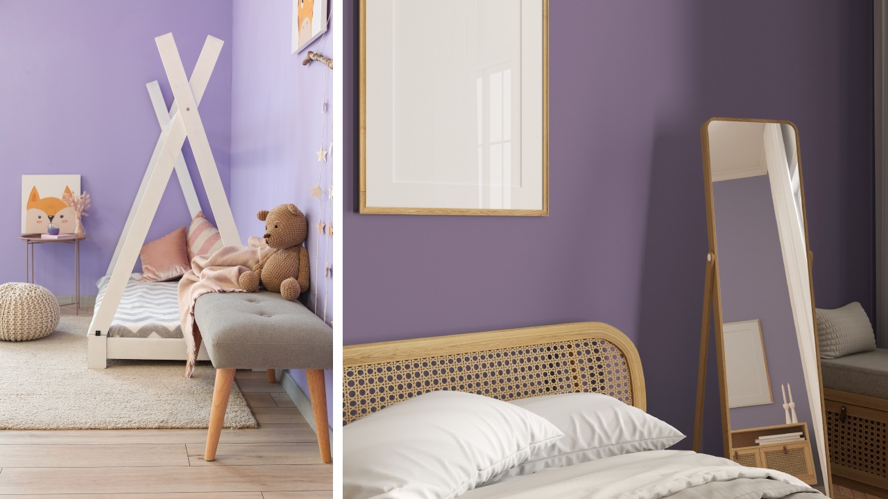 kamar warna ungu aesthetic