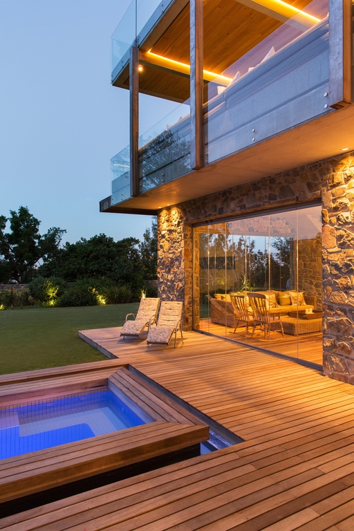 deck lantai kayu outdoor