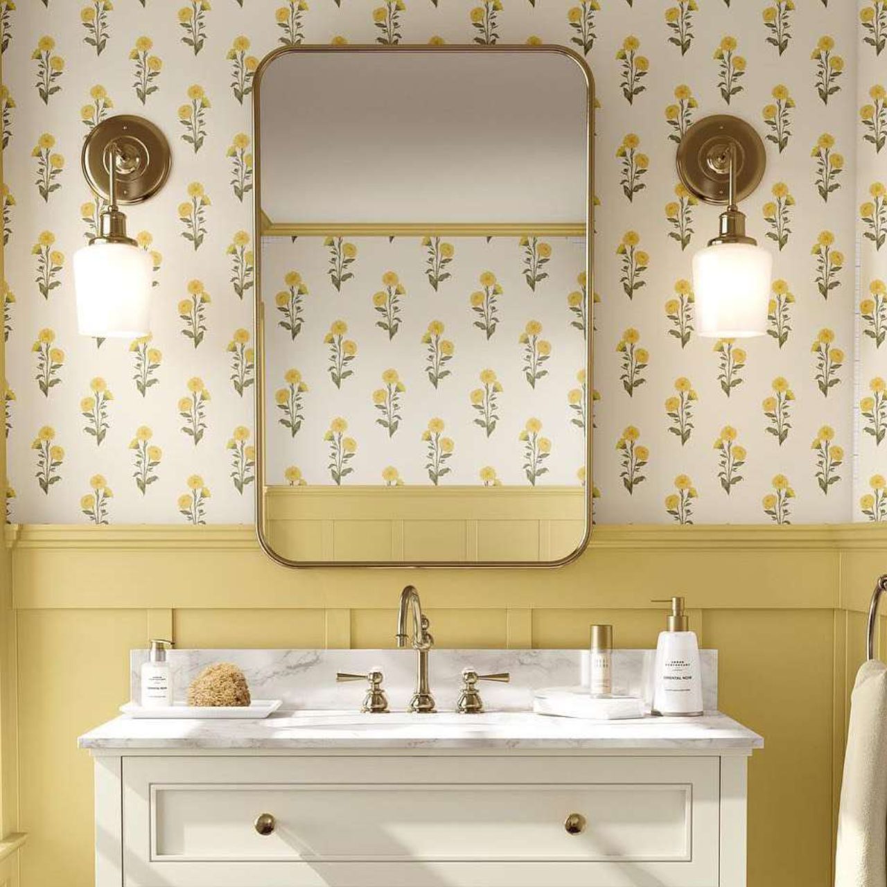 kamar mandi warna kuning pastel