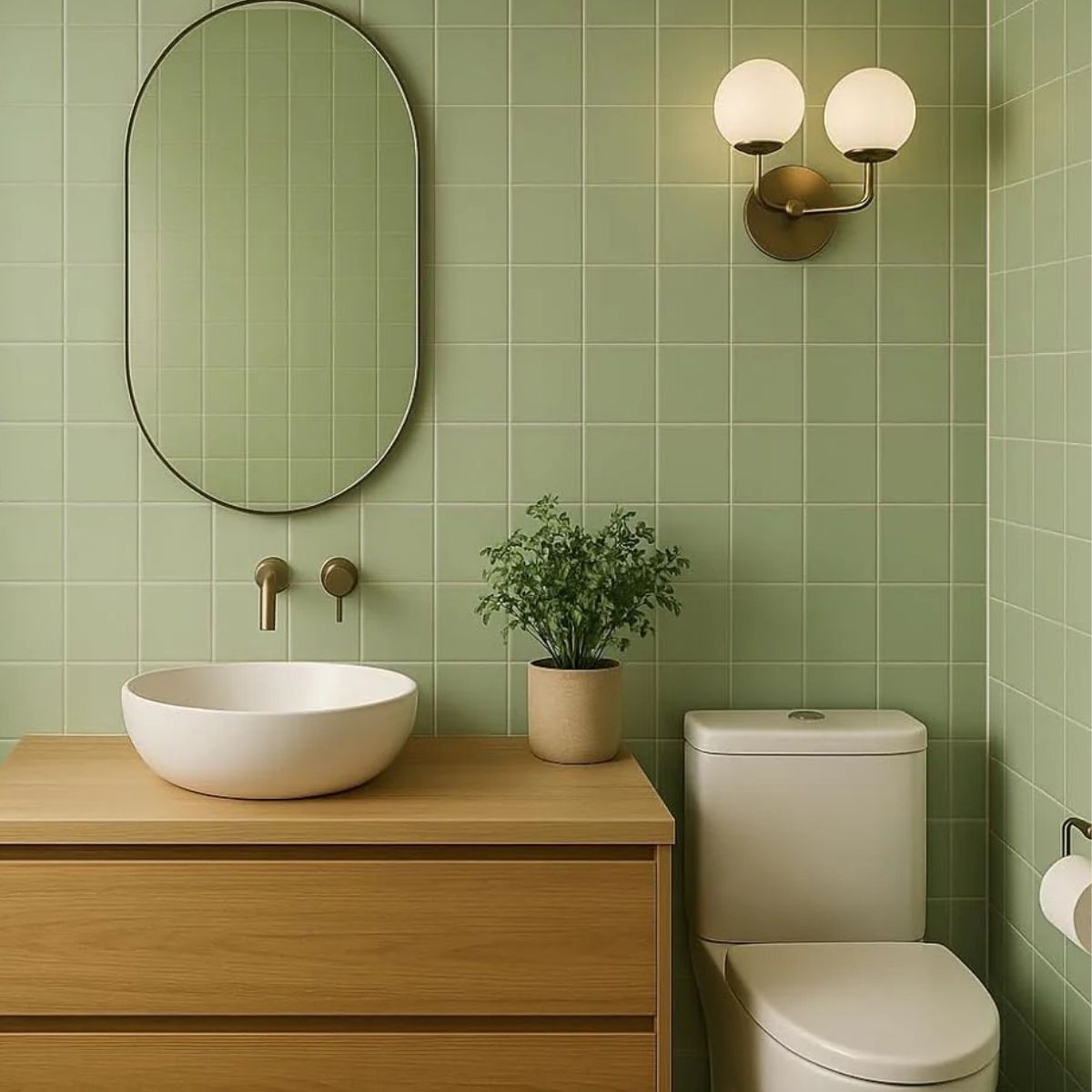 warna keramik kamar mandi hijau zaitun olive