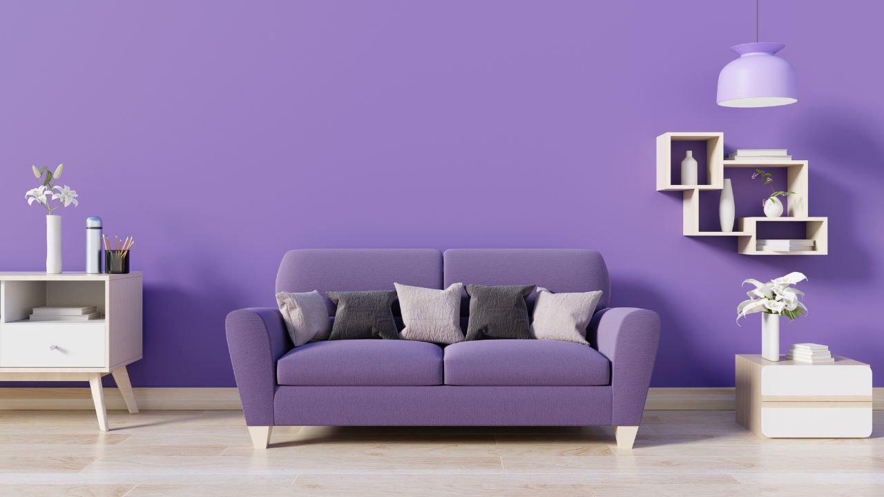 5 Inspirasi Desain Ruang Tamu Ungu Minimalis