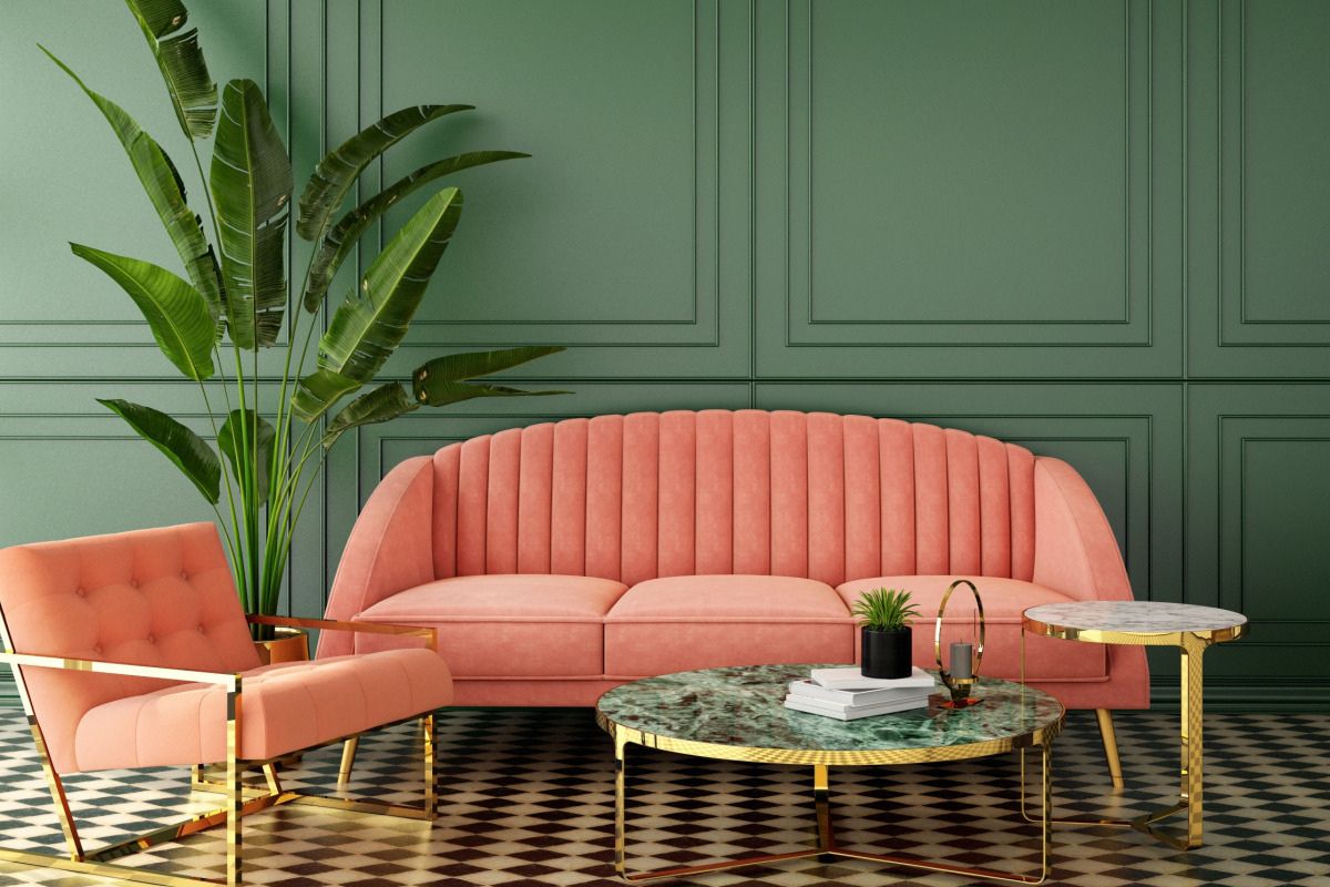 kombinasi warna hijau dan merah muda