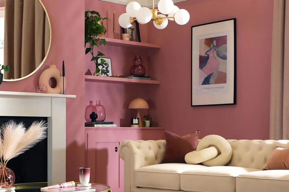 cat warna pink pastel tua dan krem