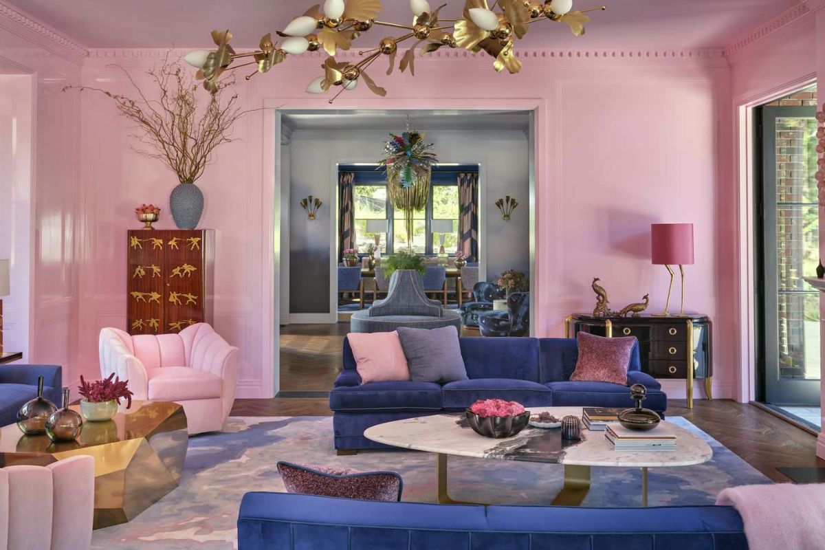 cat warna pink pastel dan biru dongker