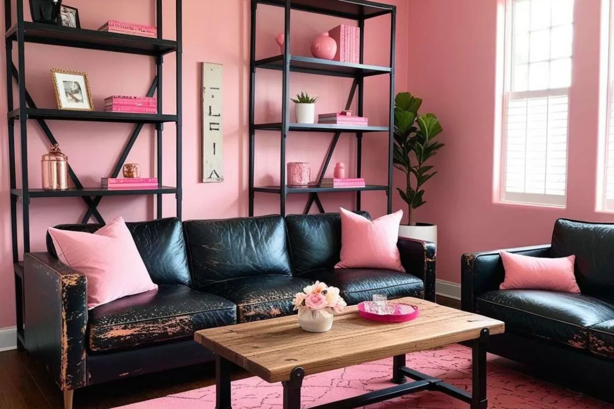 cat warna pink pastel dan hitam