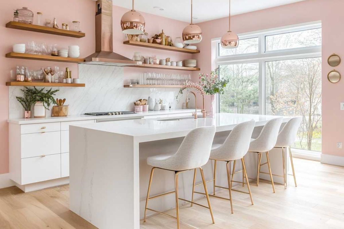 cat warna pink pastel dan putih