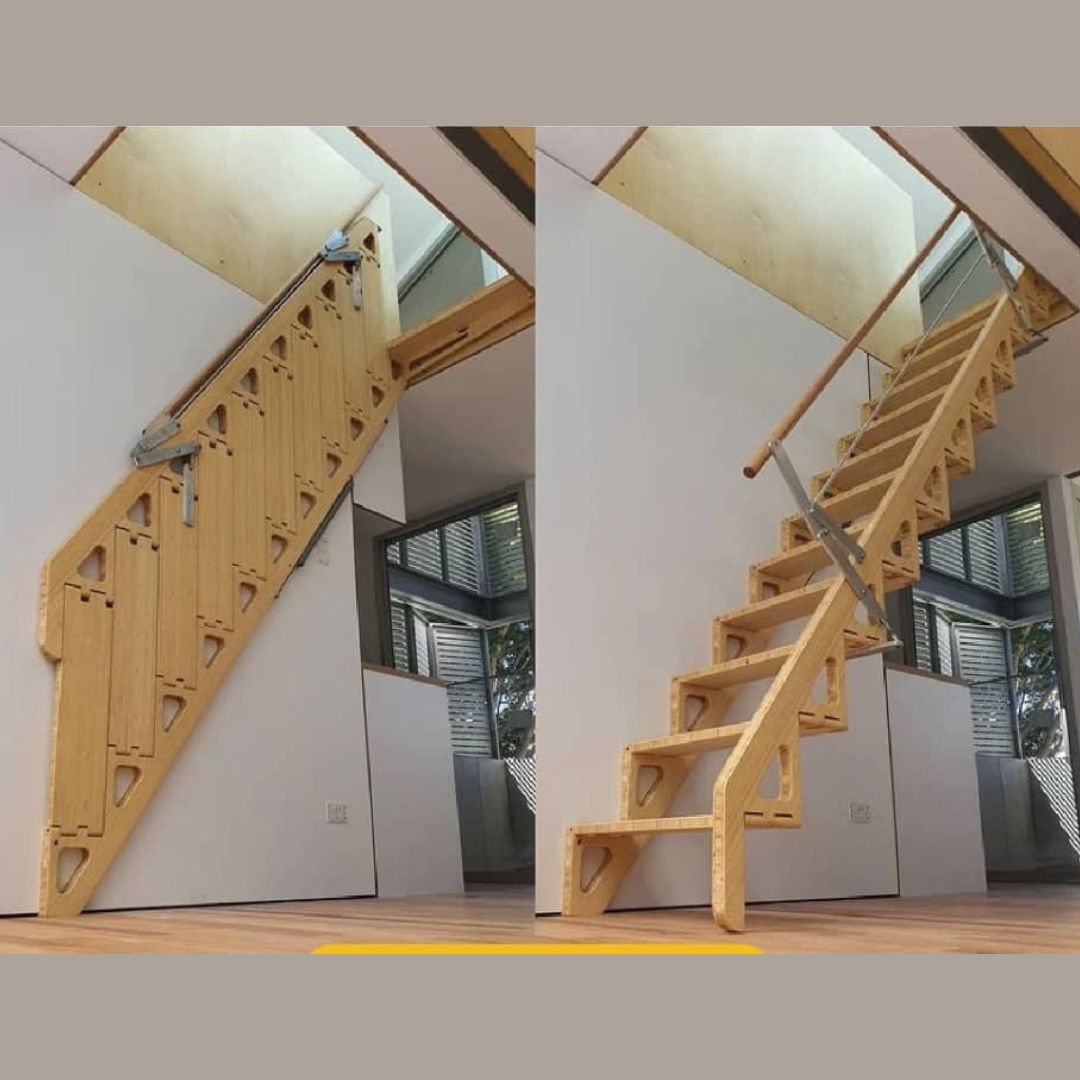 3. Desain Tangga Hemat Ruang yang Bisa Dilipat