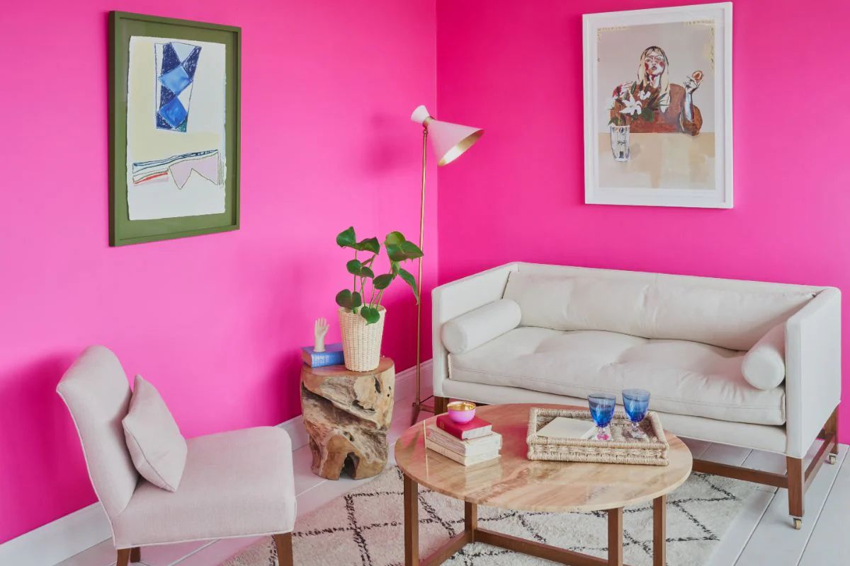 cat rumah warna pink fanta muda